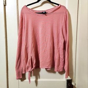 Bobeau long sleeve striped tee